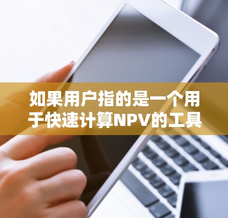 如果用户指的是一个用于快速计算NPV的工具，建议他们使用以下方法或工具